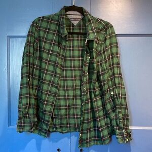 Tommy Hilfiger Green and Red Plaid Shirt